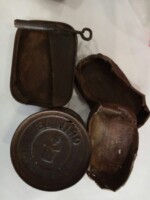 A selection of tins found in a Republican trench on the Segre front. France, Norway and condensed milk from Spain.
