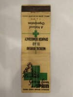 Matchbox produced by Medical Bureau to aid Spanish Democracy. USA, 1938.