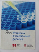 Leaflet advertising DNA genetic identification programme run by the Catalan government to identify bodies found in mass graves. 2017